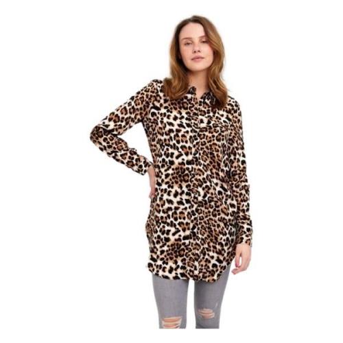 Easy Long Shirt Vero Moda , Brown , Dames