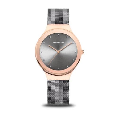 Klassiek Slim Design Horloge met Swarovski Elements Bering , Gray , Da...