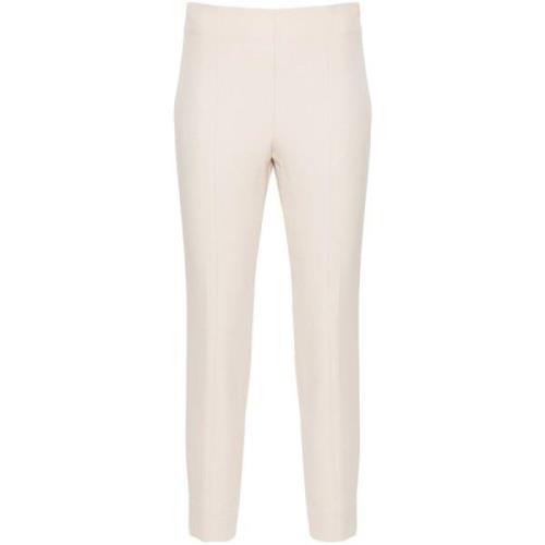 Slim Fit Logo Tailleband Broek Peserico , Beige , Dames