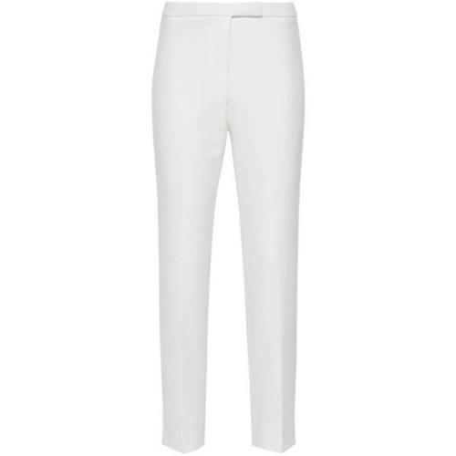 Slim Fit Crepe Broek Peserico , White , Dames