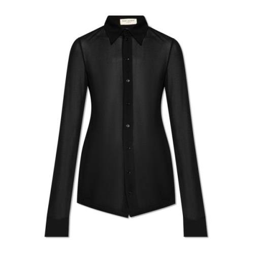 Transparante shirt Saint Laurent , Black , Dames