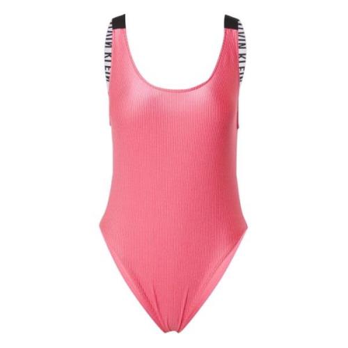 Scoop Back One Piece Badpak Calvin Klein , Pink , Dames