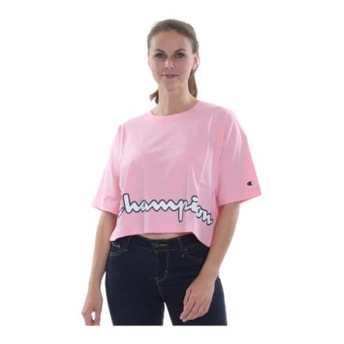 Korte Mouw T-shirt Champion , Pink , Dames