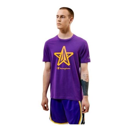 Korte Mouw T-shirt Champion , Purple , Heren