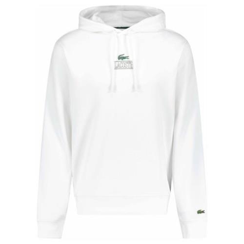 Hoodie met Logo Lacoste , White , Heren