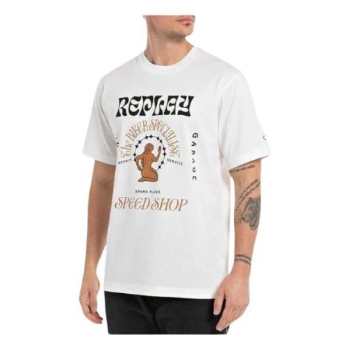 T-shirt Replay , White , Heren