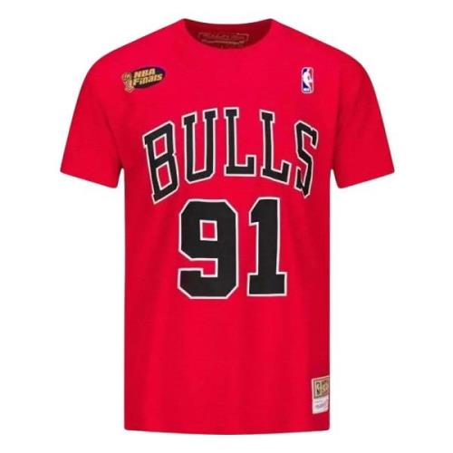 NBA Bulls Dennis Rodman T-shirt Mitchell & Ness , Red , Heren