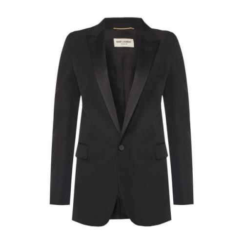 Wollen blazer met peak revers Saint Laurent , Black , Dames