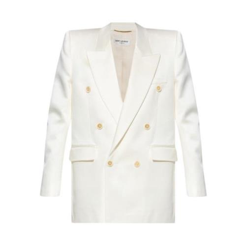 Zijden blazer Saint Laurent , Beige , Dames