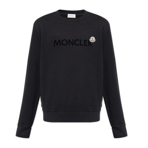 Sweatshirt met logo Moncler , Blue , Heren