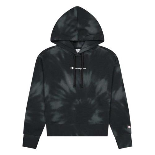 Tie-Dye Print Cropped Hoodie Champion , Gray , Dames