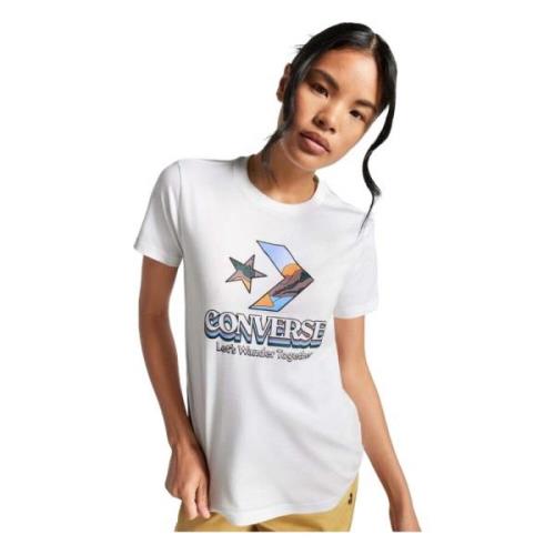 Star Chevron Infill T-shirt Converse , White , Dames