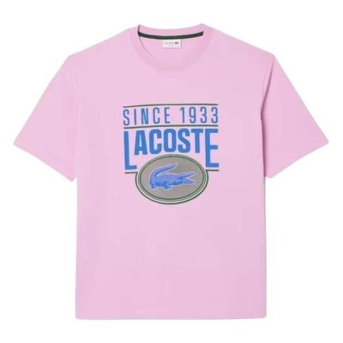 Tee-Shirt T-shirt Lacoste , Pink , Heren