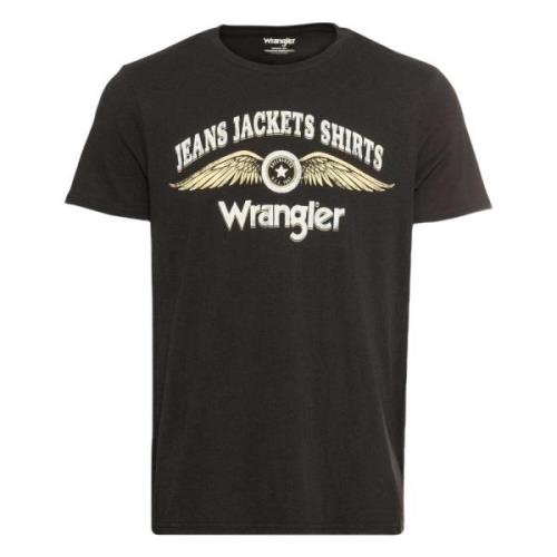 T-shirt Wrangler , Black , Heren