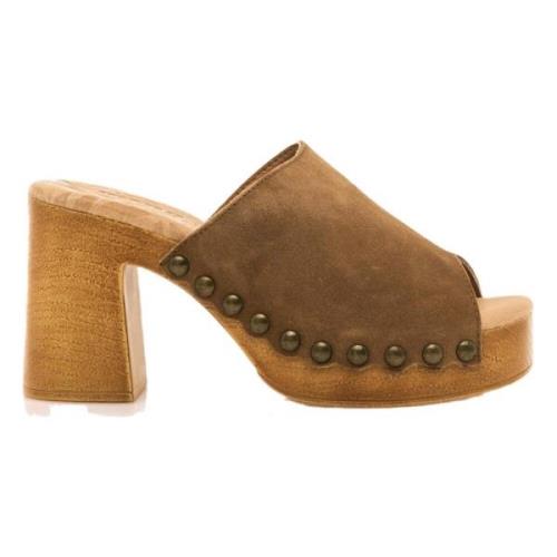 Coyote Platform Sandals Mustang , Brown , Dames