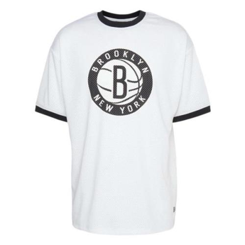 NBA Brooklyn Nets Team Logo Mesh Os T-shirt New Era , White , Heren