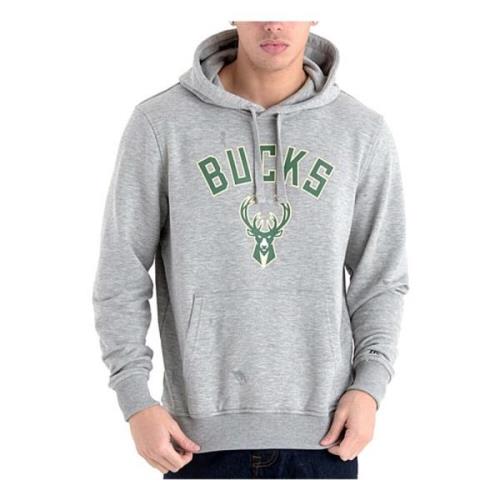 Milwaukee Bucks Team Hoodie New Era , Gray , Unisex