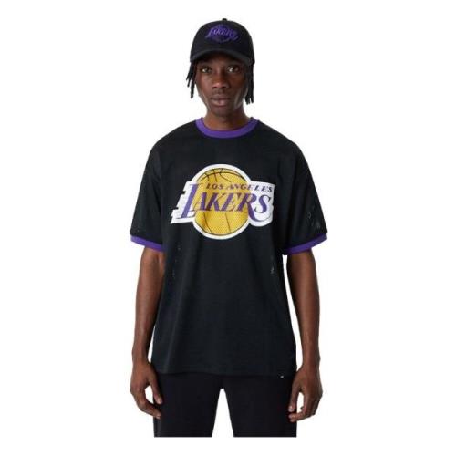 Nba Team Logo Mesh Os Tee Los Angeles Lakers T-shirt New Era , Black ,...