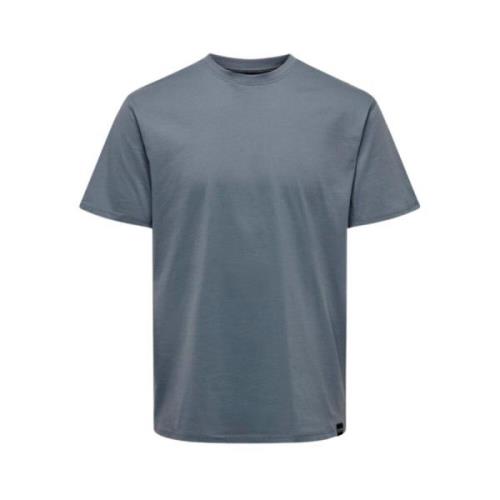 Klassiek Flint T-Shirt Moderne Stijl Only & Sons , Blue , Heren