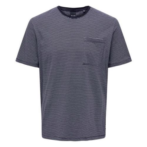 Regular Fit Round Neck T-Shirt Only & Sons , Blue , Heren