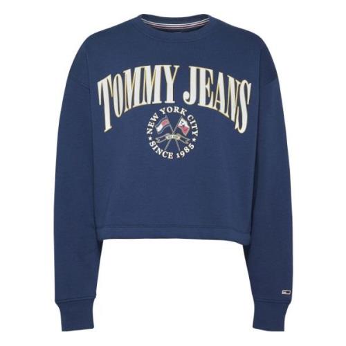 Relaxed Fit Logo Hoodie Tommy Jeans , Blue , Dames