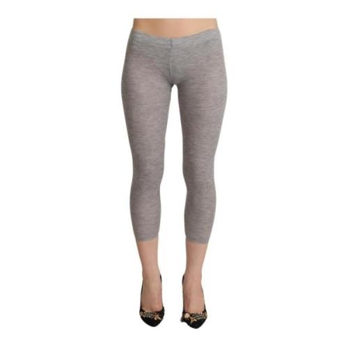 Grijze Slim-Fit Cropped Leggings Ermanno Scervino , Gray , Dames