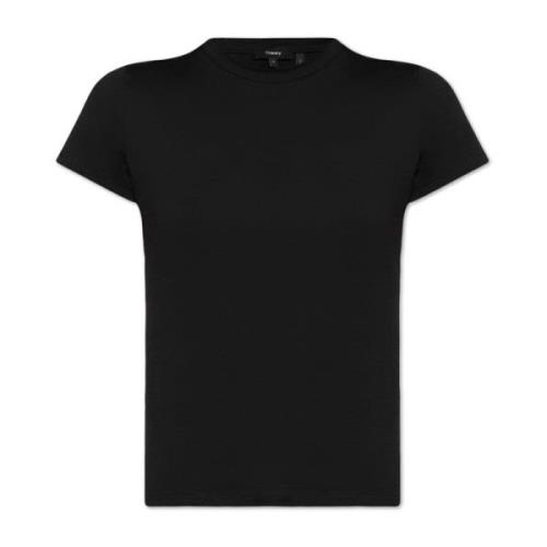 Katoenen T-shirt Theory , Black , Dames