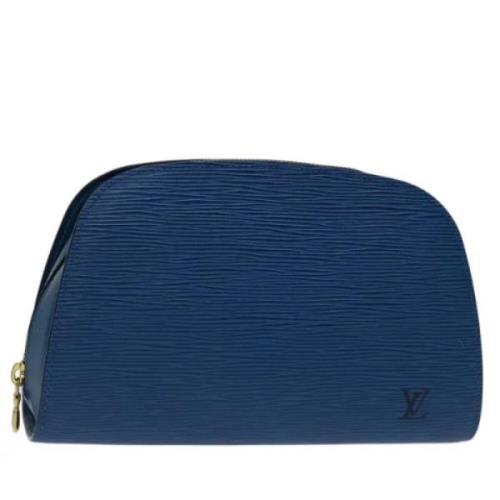 Pre-owned Leather pouches Louis Vuitton Vintage , Blue , Dames