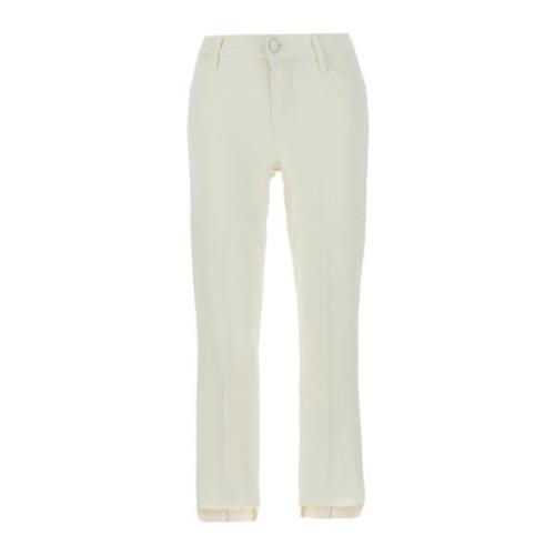 Klassieke Denim Jeans voor Dagelijks Gebruik Frame , Beige , Dames