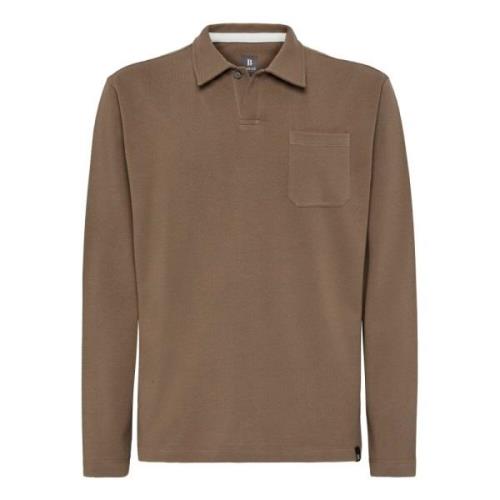 Katoenen Piqué Polo Shirt Boggi Milano , Brown , Heren