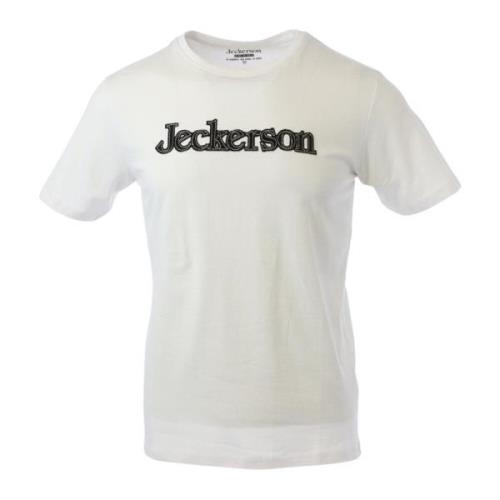 Wit Print Korte Mouw T-shirt Jeckerson , White , Heren