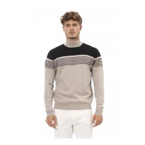 Beige Mock Neck Sweater Stijlvolle Toevoeging Alpha Studio , Beige , H...