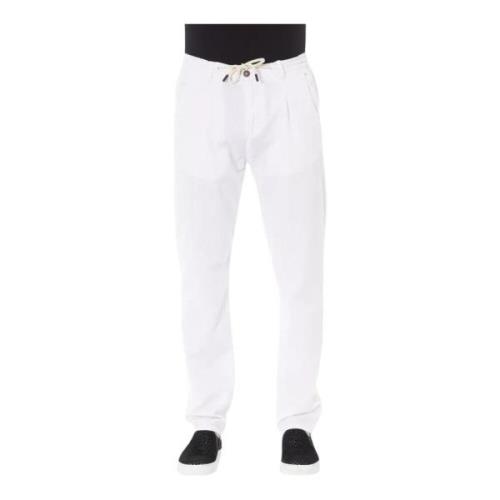 Witte katoenen trekkoord Chino broek Baldinini , White , Heren