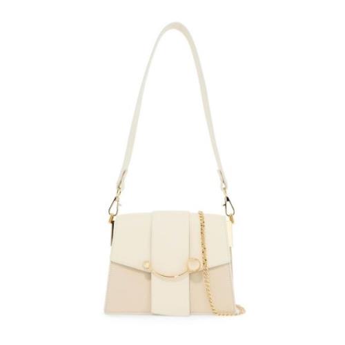 Cirkelgesp Leren Crossbody Tas Strathberry , White , Dames