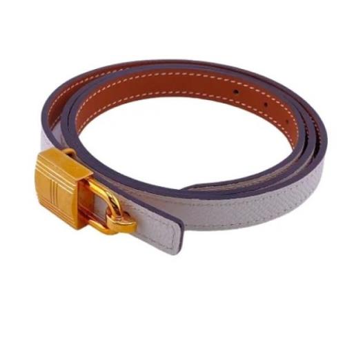 Pre-owned Leather belts Hermès Vintage , White , Dames