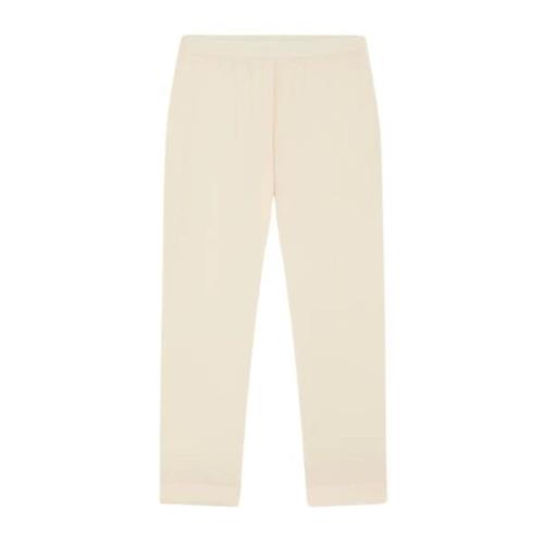 Popeline Stretch Leggings met Slim Fit Liviana Conti , Beige , Dames