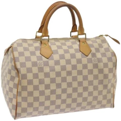 Pre-owned Canvas handbags Louis Vuitton Vintage , White , Dames