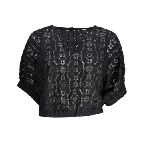 Flowy Batwing Sleeve Blouse Desigual , Black , Dames