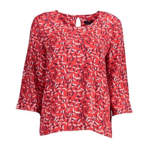 Rode Viscose Shirt met Wijde Halslijn Gant , Red , Dames