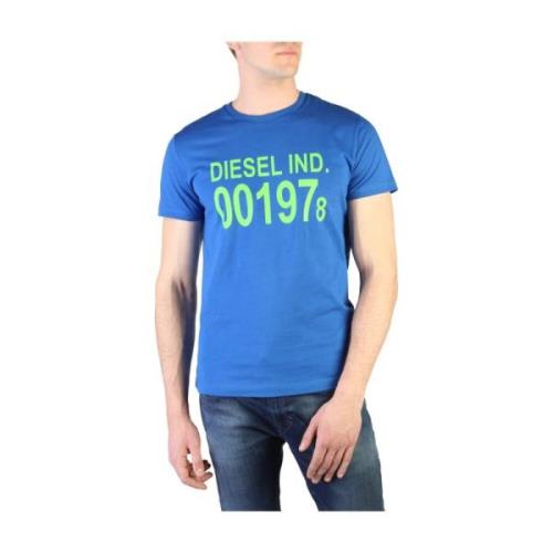 Heren T-shirt in effen kleur Diesel , Blue , Heren