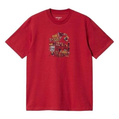 Vuurwerk T-shirt Carhartt Wip , Red , Heren