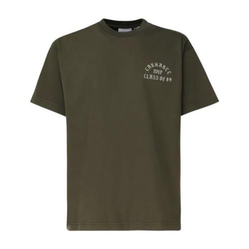 Groene Katoenen T-shirt met Logo Carhartt Wip , Green , Heren