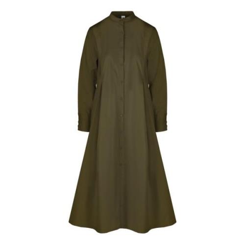 Casual Mandarin Collar Shirt Dress BomBoogie , Green , Dames