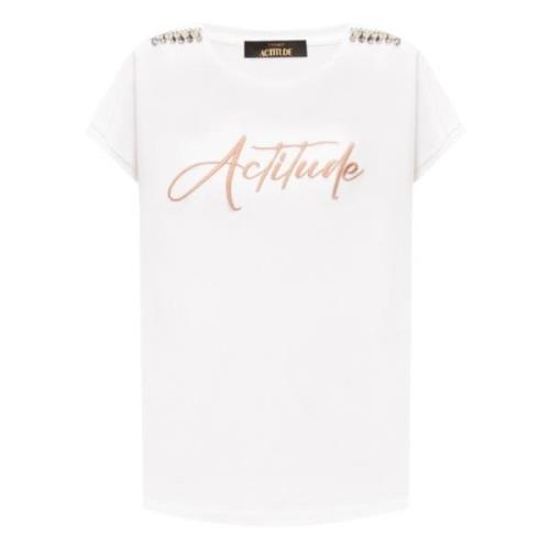 Witte T-shirts en Polos met Borduurwerk Twinset , White , Dames