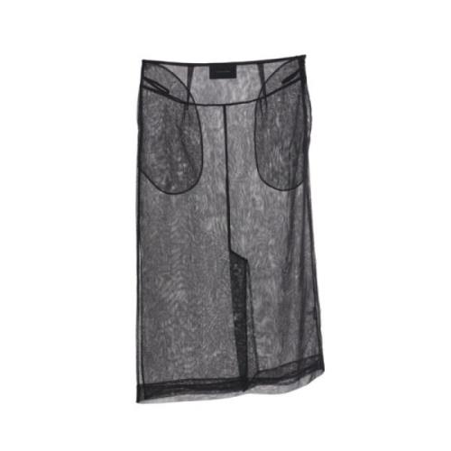 Zwart Doorschijnend Tule Pencil Rok Simone Rocha , Black , Dames