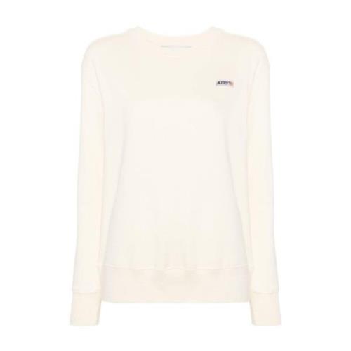 Witte Trui Lichtgewicht Jersey Fleece Gevoerd Autry , Beige , Dames