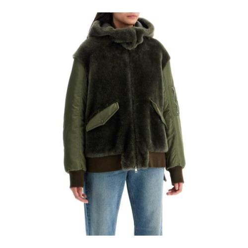 Shearling Inzet Bomberjack Blancha , Green , Dames