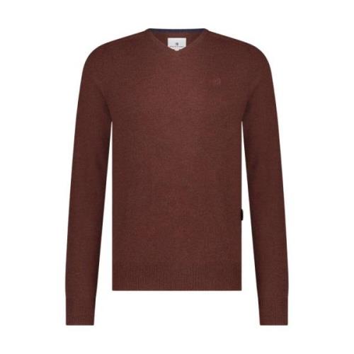 V-hals Pullover Effen Trui State of Art , Red , Heren