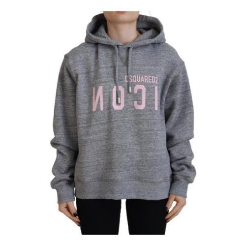 Grijze Logo Print Hoodie Dsquared2 , Gray , Dames