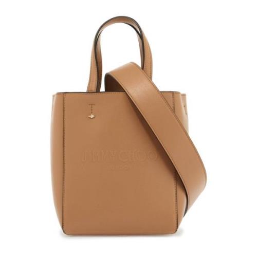 Geëmbosseerd Logo Leren Tote Tas Jimmy Choo , Beige , Dames